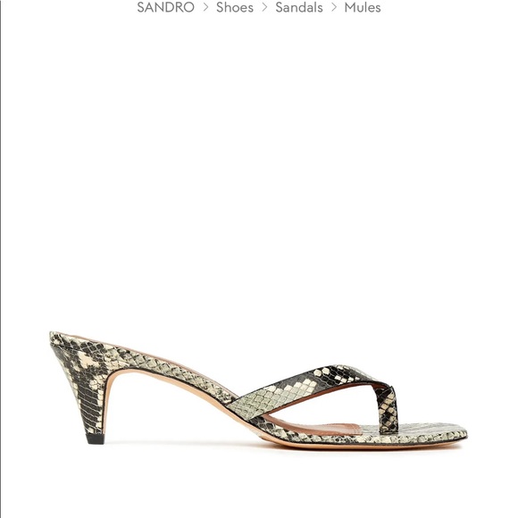 Sandro - Snake-effect leather mules - Picture 5 of 8